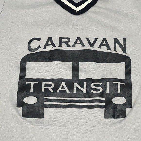 Vintage 1990s Caravan Transit Bus Gray Softball Baseball Sports Jersey - Picture 6 of 8